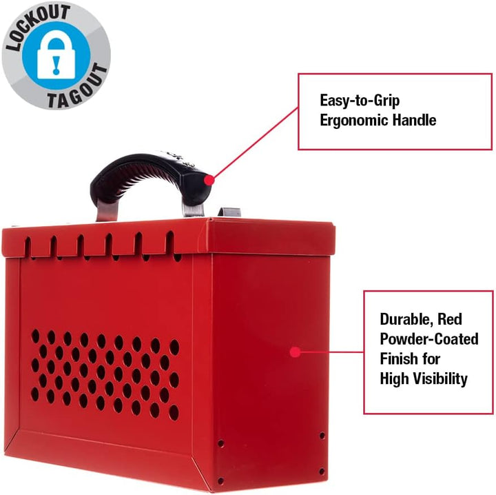 Master Lock ML498A Gruppen-Sicherheitsbox aus Stahl, rot, 25.9 cm x 23.4 cm x 10.7 cm