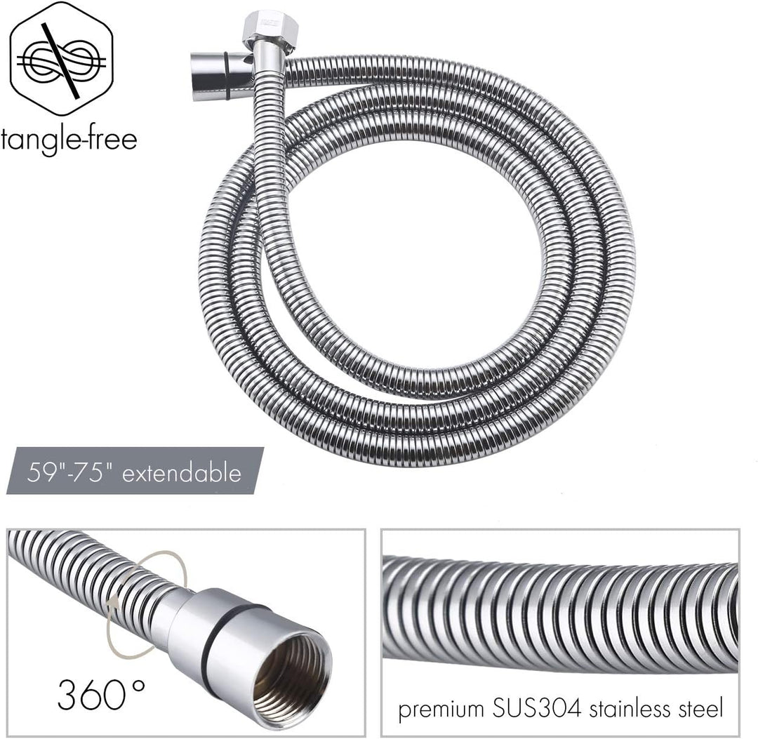 KES Duschsystem Duschkopf Regendusche 3 Funktion mit Handbrause Schlauch Duscharmatur Duschbrause Du