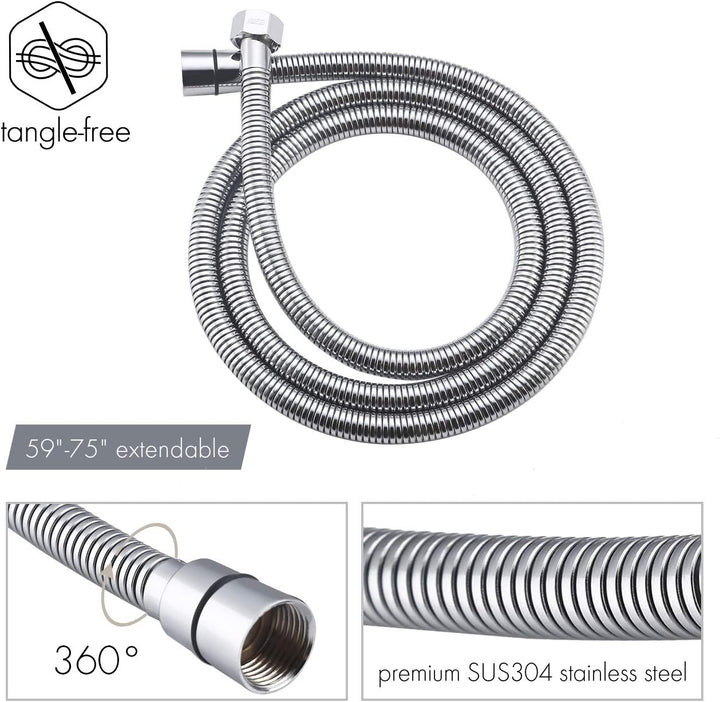KES Duschsystem Duschkopf Regendusche 3 Funktion mit Handbrause Schlauch Duscharmatur Duschbrause Du