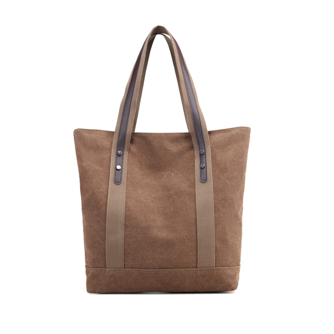 PORRASSO Damen Schultertasche Gross Canvas Handtasche Mode Tote Henkeltasche für Schule Arbeit Einka