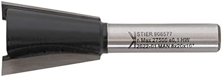 STIER Zinkenfräser HW 8 mm Durchmesser 20mm NL26 mm 10 Grad