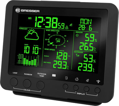 Bresser Wetterstation Funk mit Aussensensor Wetter Center 5-in-1 mit 5,7 Zoll 256 Farben Display und