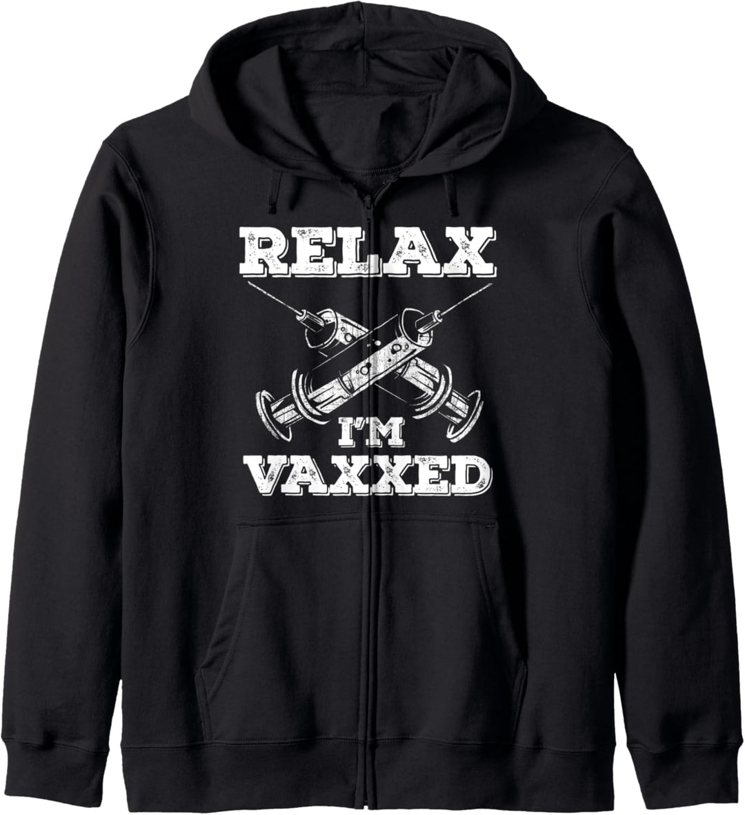 Vollständig geimpfte Entspannung Ich bin mit Impfnadeln vaxp Kapuzenjacke