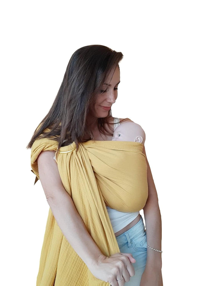 Amarsupiel | MUSELINA Ring-Babytrage | Bámbula Ring-Babytrage | Premium-Tragetuch aus der EU |-zerti