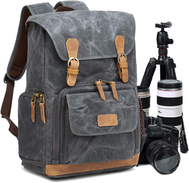 UBaymax Kamerarucksack mit Laptopfach,Spektiv DSLR Rucksack,Camera Backpack Canvas,Fotorucksack Vint