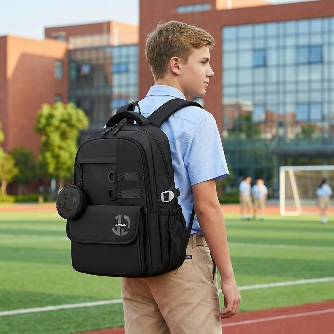 JANSBEN Wasserdichter Schulrucksack für Teenager Jungen und Mädchen, Mehrfachfach Design für Schule