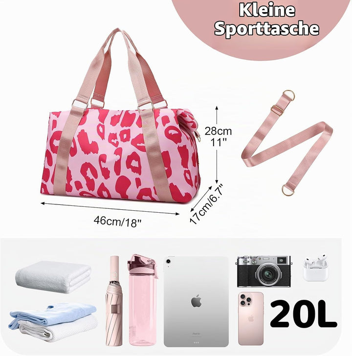 20L Sporttasche für Damen, Klein Gym Tasche mit Nassfach Tasche, Wasserdicht Sport Tasche Rucksack,