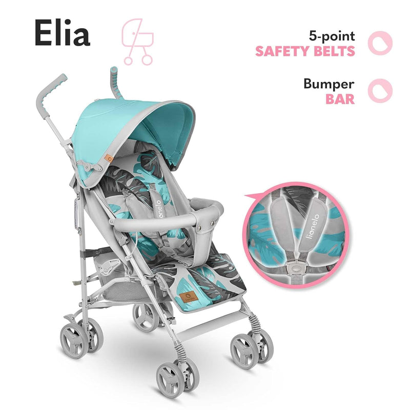 LIONELO Elia Buggy klein zusammenklappbar Kinderwagen bis 15 kg, Rücken und Fussstützenverstellung H