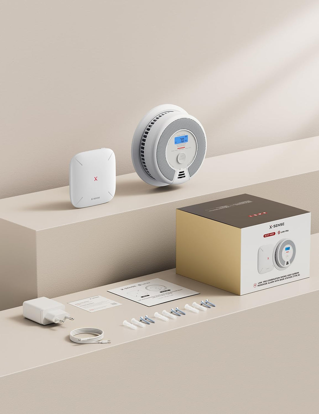 X-Sense WLAN Rauch- und Kohlenmonoxid Melder SC07-MR, Smart Vernetzter CO Melder, mit X-Sense Home S