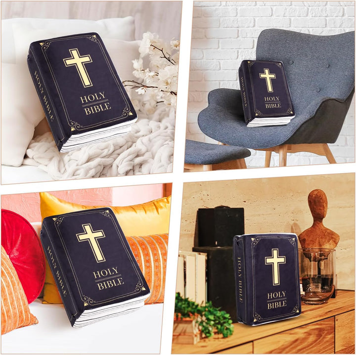 Bibelkissen, 33 x 22 x 9 cm, Kissen in Buchform aus Samt, das sich öffnet, religiöse Geschenke, Oste