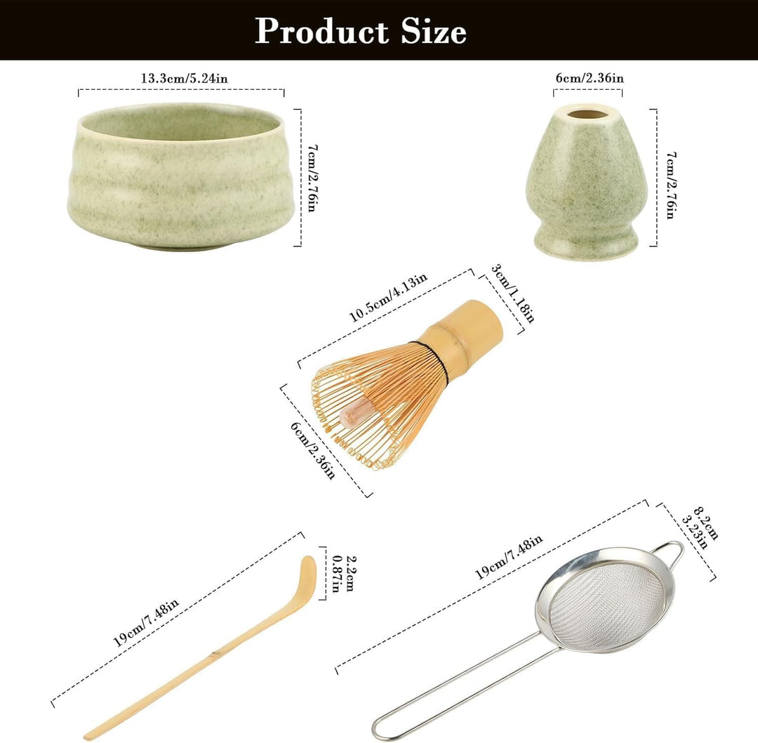 Matcha Set - Matcha Tea Set 5 Piece Matcha Besen Set - Matcha Set für Einsteiger - Stylisches Matcha