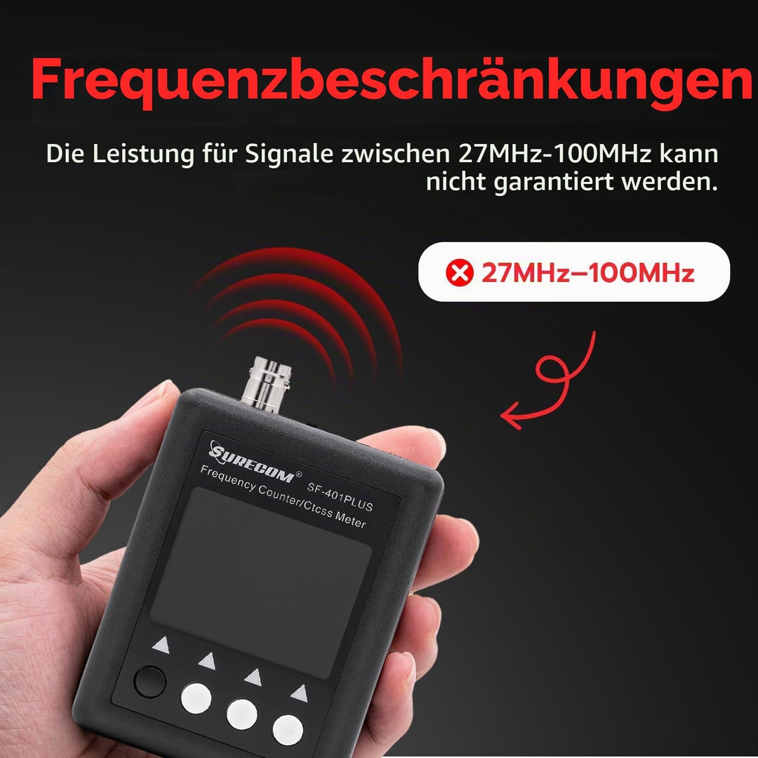 Gam3Gear Surecom SF401 Plus 27Mhz-3000Mhz tragbares Funk-Frequenzzähler-Messgerät mit CTCCSS DCS-Dec