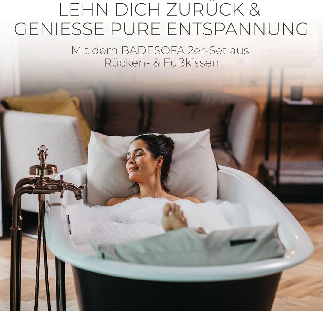 BADESOFA® Badewannenkissen 2er Set | Luxuriöses Bade-Kissen-Set für unvergleichbaren Komfort | Schne