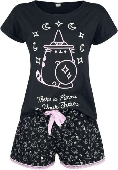 Pusheen Frauen Schlafanzug schwarz Fan-Merch, Katzen, S