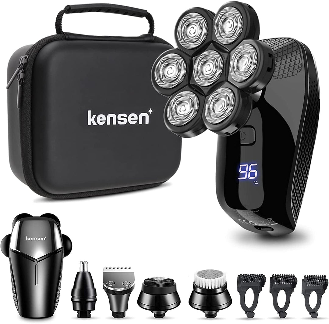 kensen Glatzen Rasierer Herren, 5 in 1 Kopfrasierer Glatze Wasserdichter Head Shaver Men Nass Trocke