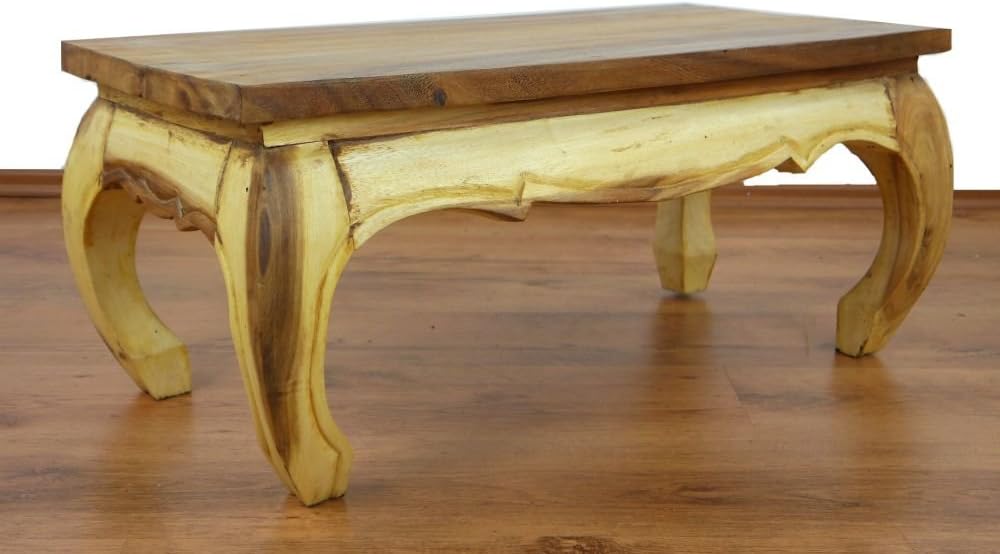 livasia Opiumtisch, Couchtisch, Sofatisch, Massivholztisch, Beistelltisch (Natur), Natur