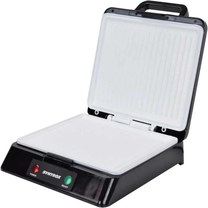 Syntrox Germany Kontaktgrill Plovas mit XXL Keramik Grillplatten und Thermostat 100° aufklappbar, 20