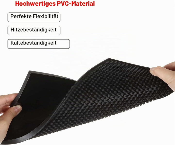 4 Stück 15 x 30cm Bar Matte, Schwarz Gummi Abtropfmatte, Bar Service Matte Barmatte rutschfest für B
