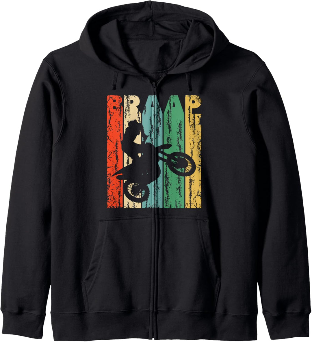 Braap Retro Dirt Bike Motorcycle Fun Vintage Motocross Lover Kapuzenjacke