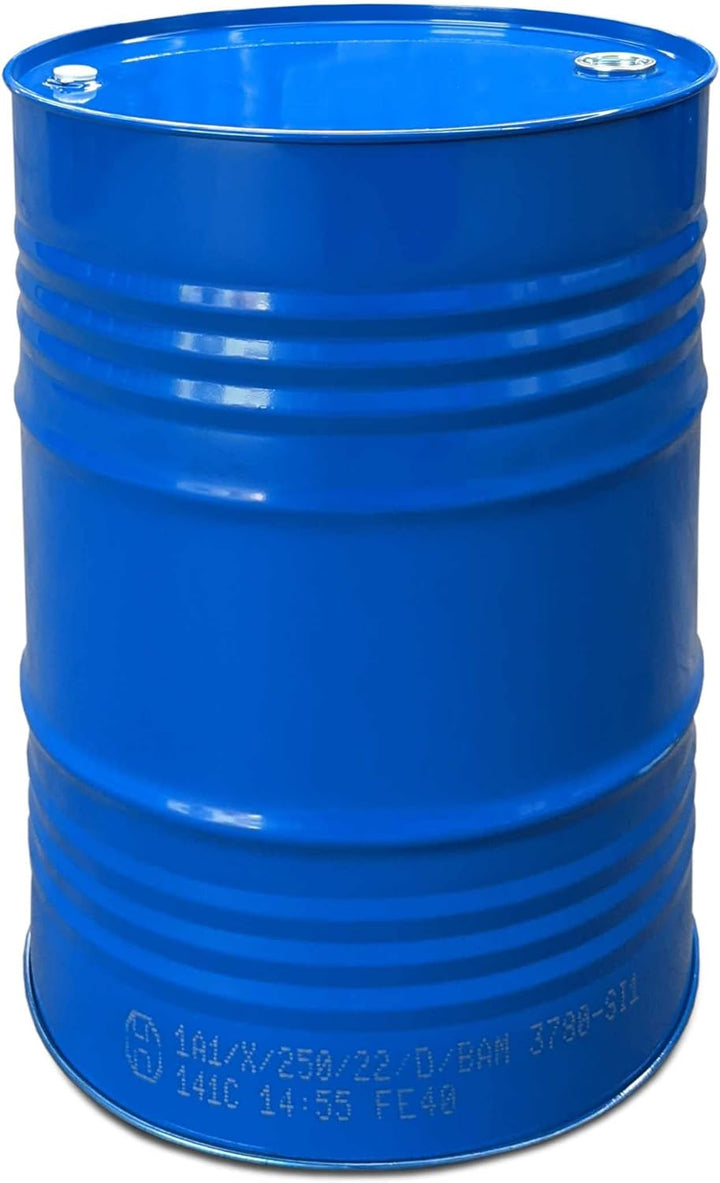 Maier Stahlfass Blechfass Spundfass Ölfass Deckelfass Metallfass, 216 Liter (blau)