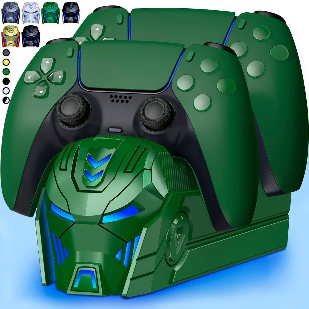 PS5 Controller Ladestation Zubehör, PS5 Ladestation Controller mit Cooles Aussehen Helm/2-3 Std Schn