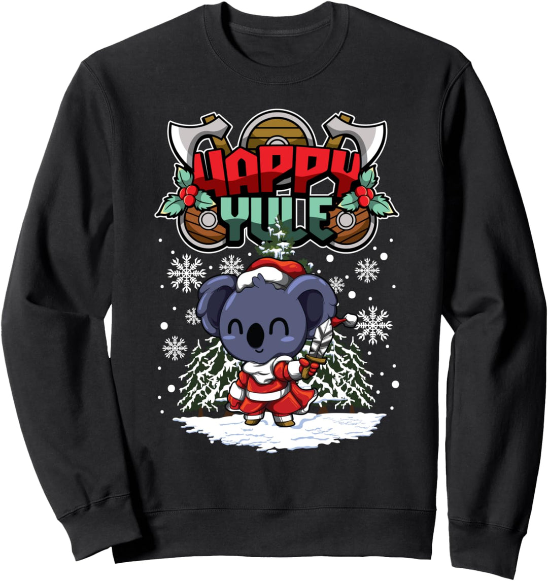 Happy Yule - Wikinger Weihnachten Tiere - Koala Sweatshirt