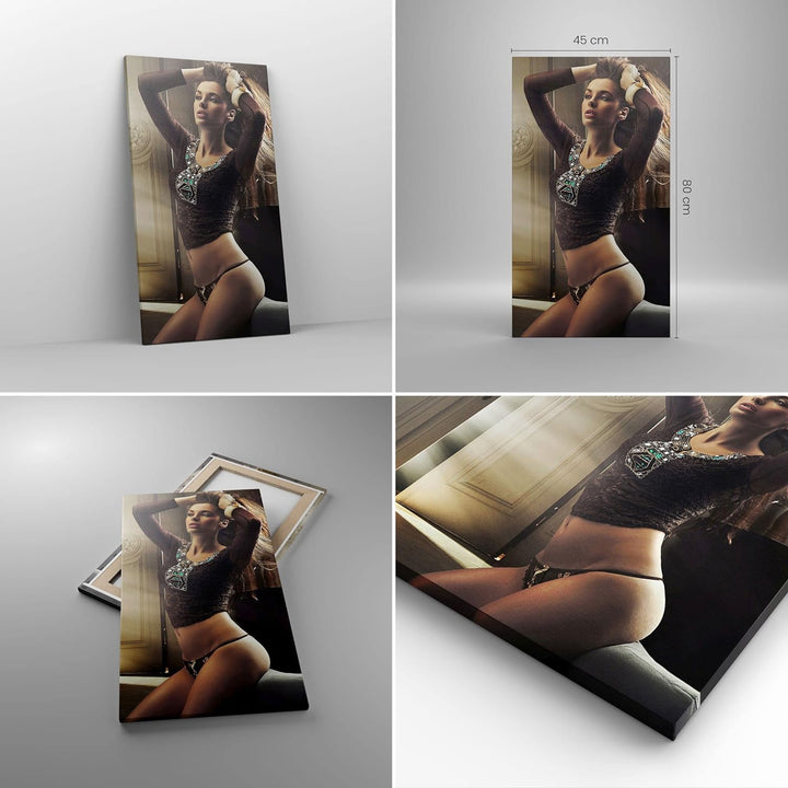 Bilder auf Leinwand Schönheit Club Kosmetik Disco Leinwandbild mit Rahmen 45x80cm Wandbilder Dekorat