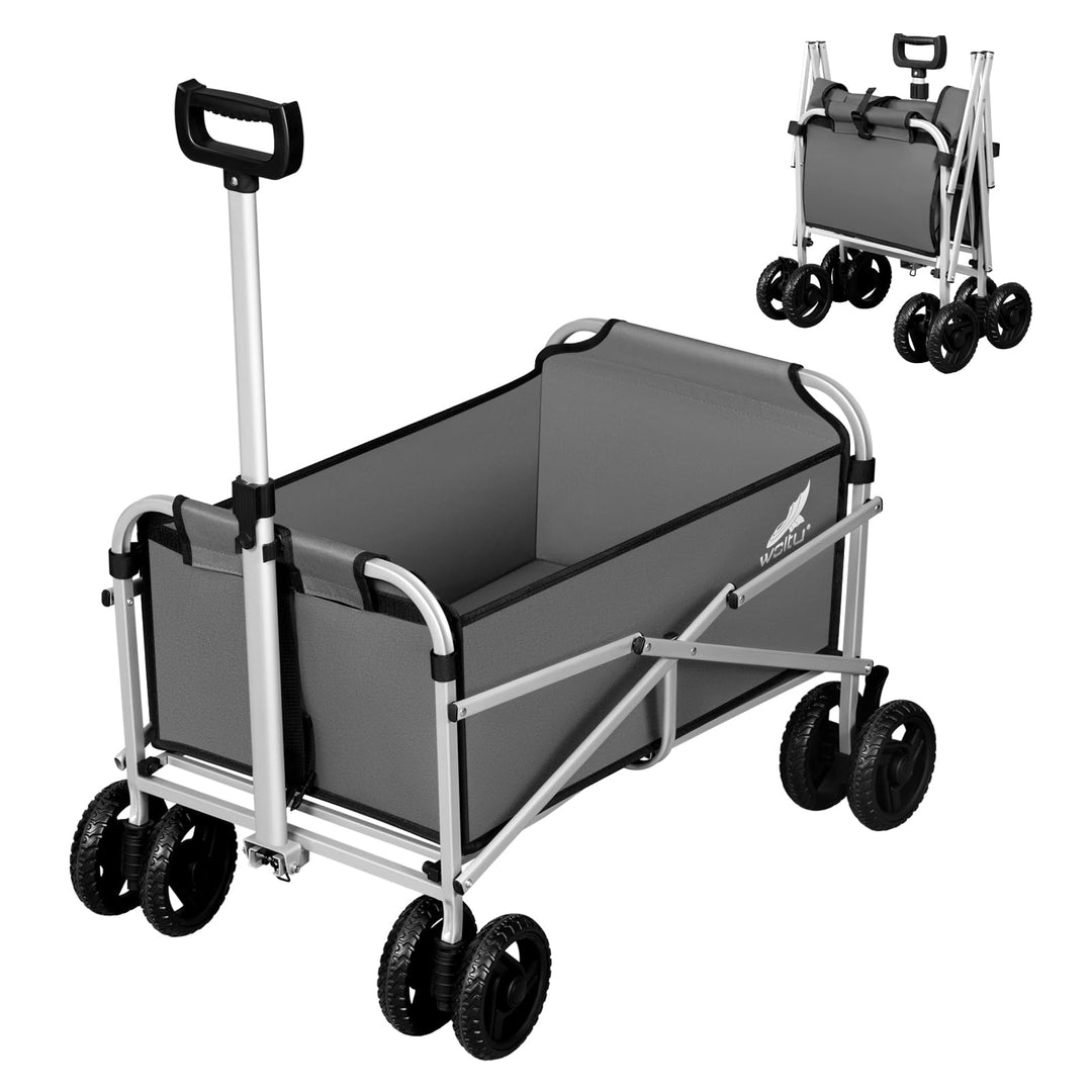 WOLTU Bollerwagen faltbar, Handwagen Transportwagen klappbar, Gartenwagen Strandwagen mit Bremsen Do