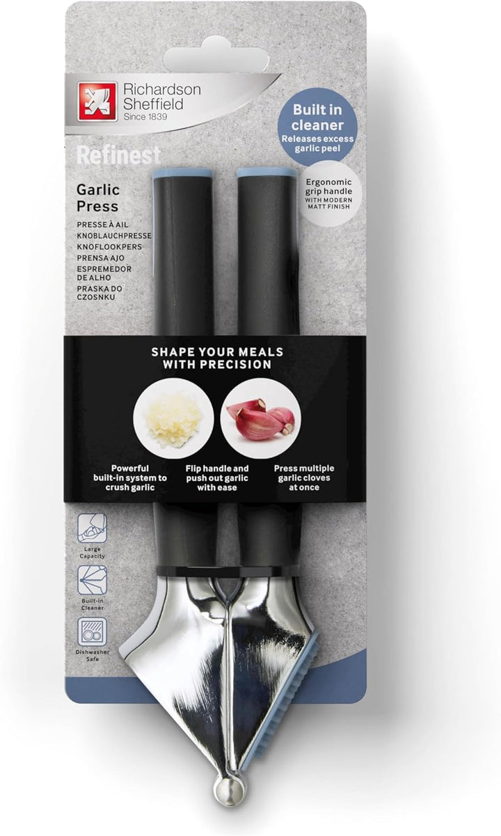 Richardson Knoblauchpresse mit integriertem Reiniger, grosses Gehäuse für mehr Kapazität, ergonomisc