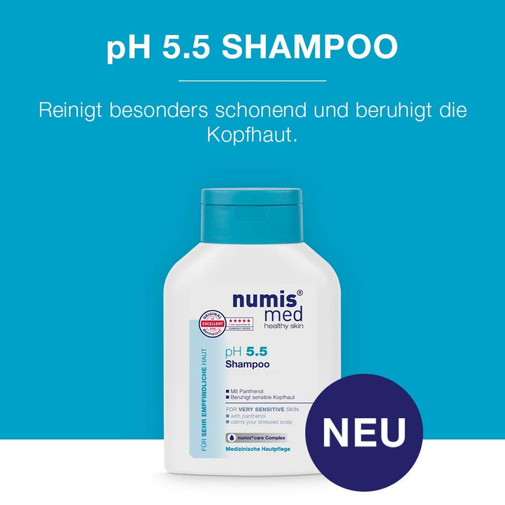 numis med Shampoo ph 5.5-3er Pack Hautberuhigendes Haarshampoo für sehr empfindliche & sensible Haut