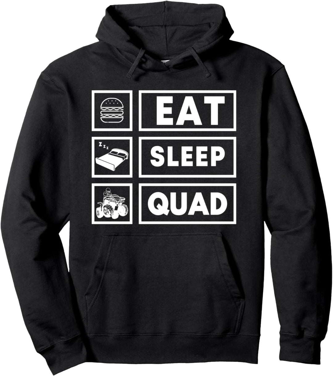 Eat Sleep Quad, Lustiger Spruch Quad-Bike, Mann Pullover Hoodie