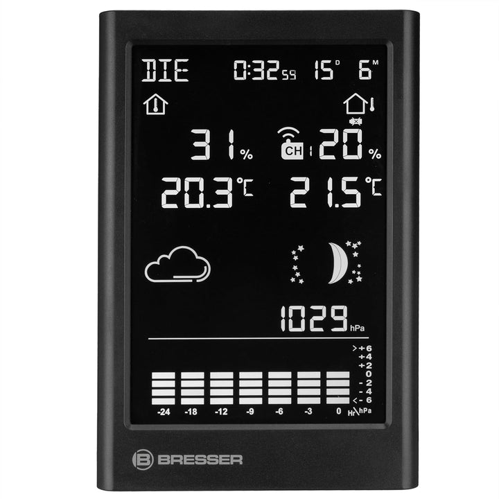 Bresser Funk-Wetterstation mit Aussensensor Wettervorhersage Thermo-Hygro Barometer Display