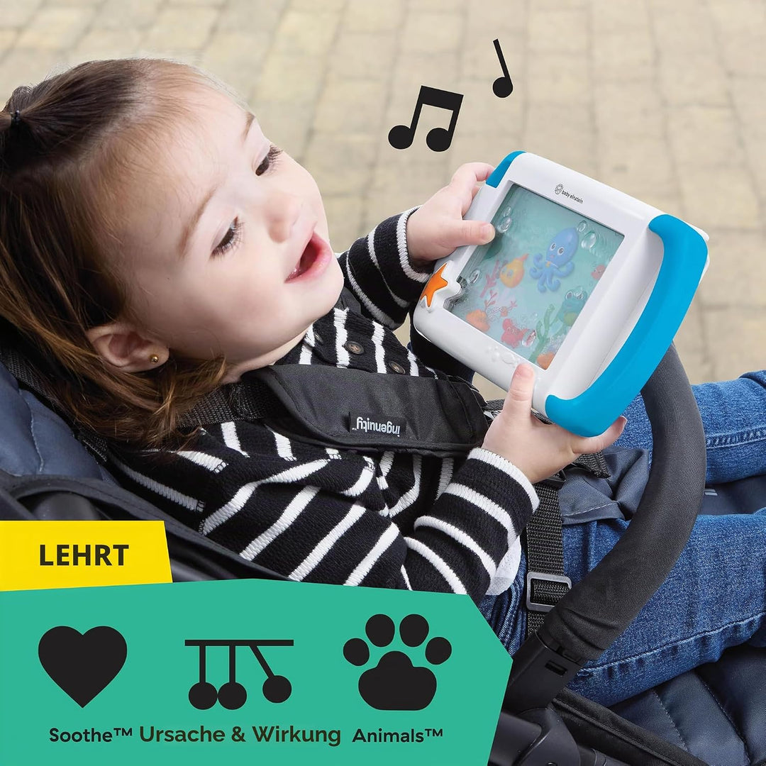 Baby Einstein On-the-Go Sea Dreams Soother, tragbares Baby-Tablet-Spielzeug mit Musik und Lichtern,