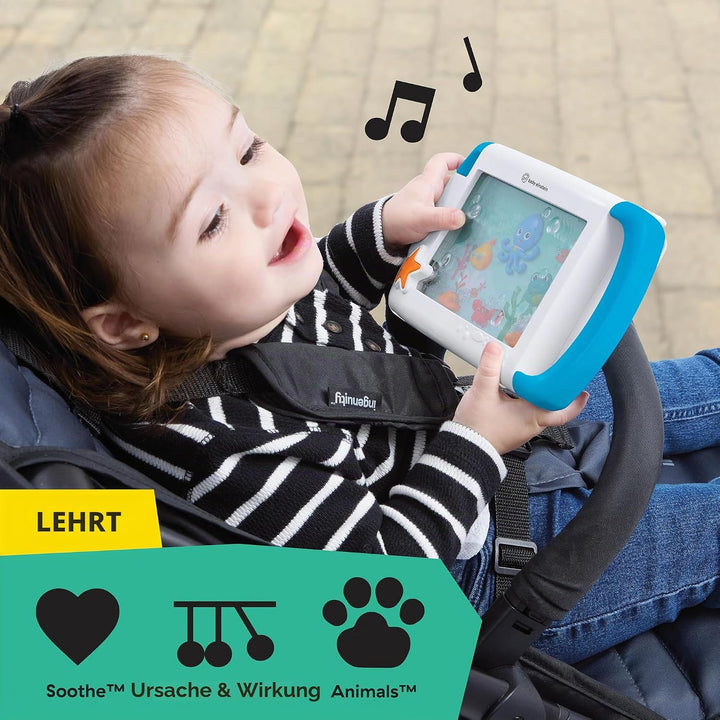 Baby Einstein On-the-Go Sea Dreams Soother, tragbares Baby-Tablet-Spielzeug mit Musik und Lichtern,