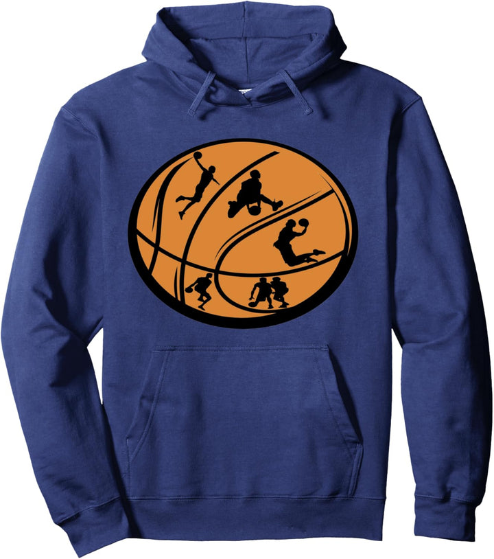 Basketball-Silhouette, Spieler, Herren, Damen, Jugend Trainer, Baller Pullover Hoodie