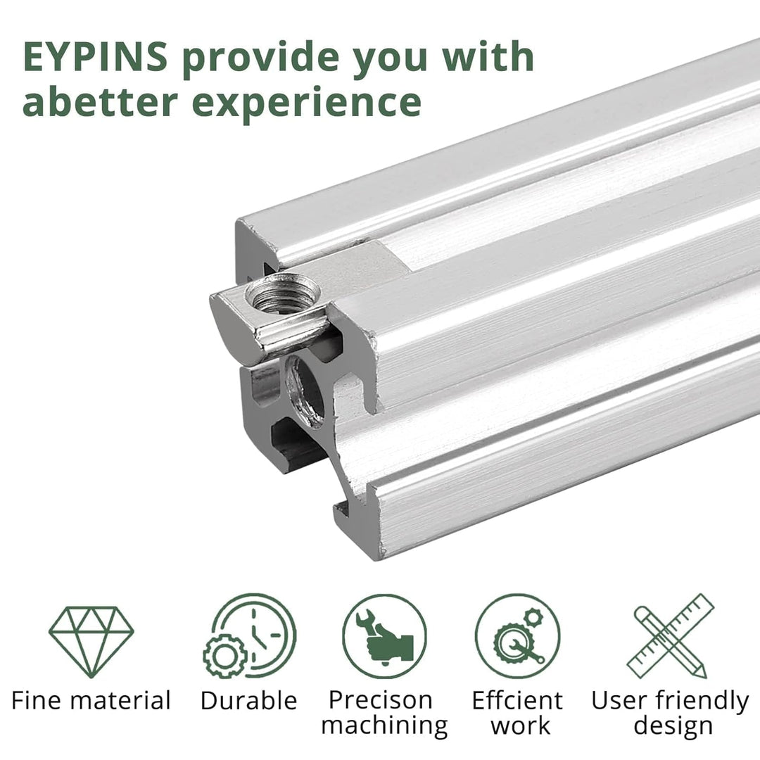 EYPINS 100x Nutensteine M5 Nut 8 mit Zentrierung Steg und Federkugel, Hammermutter 30x30 Stahl Verzi