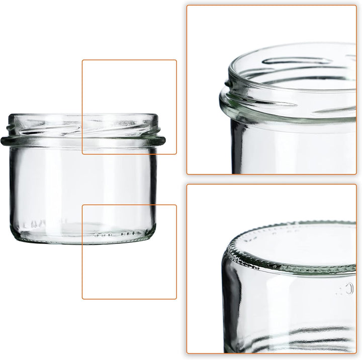 KADAX 20er Set Marmeladengläser 235ml TO82 Rot kariert, Einmachgläser Vorratsgläser Mason Jar mit Sc