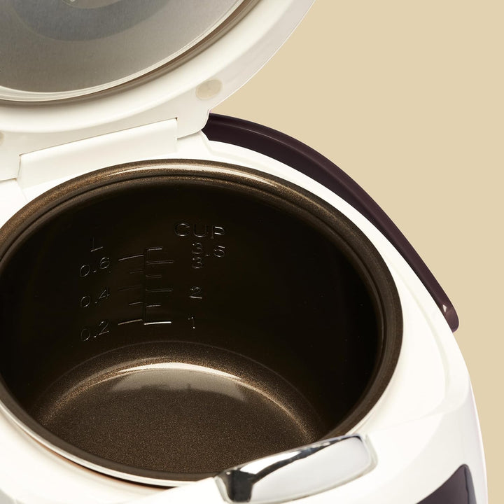 REISHUNGER Digitaler Reiskocher klein, bordeaux | 0,6 L bis 3 Personen | Warmhaltefunktion, Timer &amp;