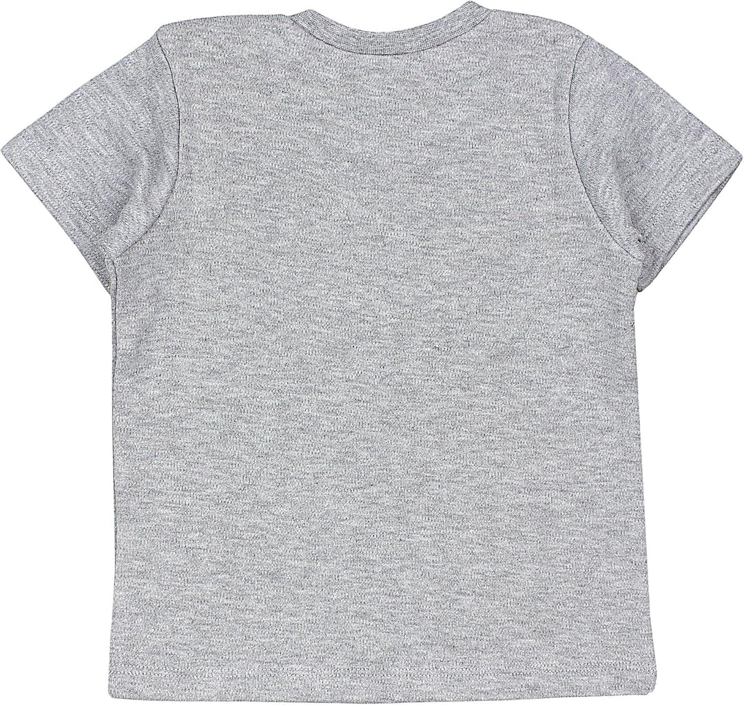 TupTam Baby Jungen Kurzarm T-Shirt mit Aufdruck Unifarben Sterne Streifen 5er Set 68 Blau Grau Mix J