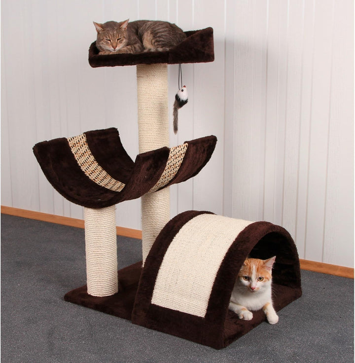 Kerbl Pet Kratzbaum Safari, für kleine Katzen, mit Liegebett, Kratzbrett und Sisalsäulen