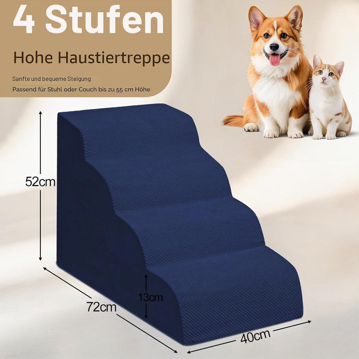 Niubya Hundetreppe für Kleine Hunde, H52 cm, für Katzentreppe Hundetreppe Bett und Sofa, ältere und