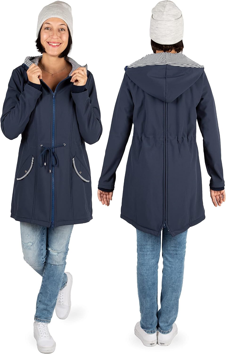 Viva la Mama 4in1 Trageparka für Tragen auf dem Rücken oder der Brust, Allwetter Softshell - PINA M