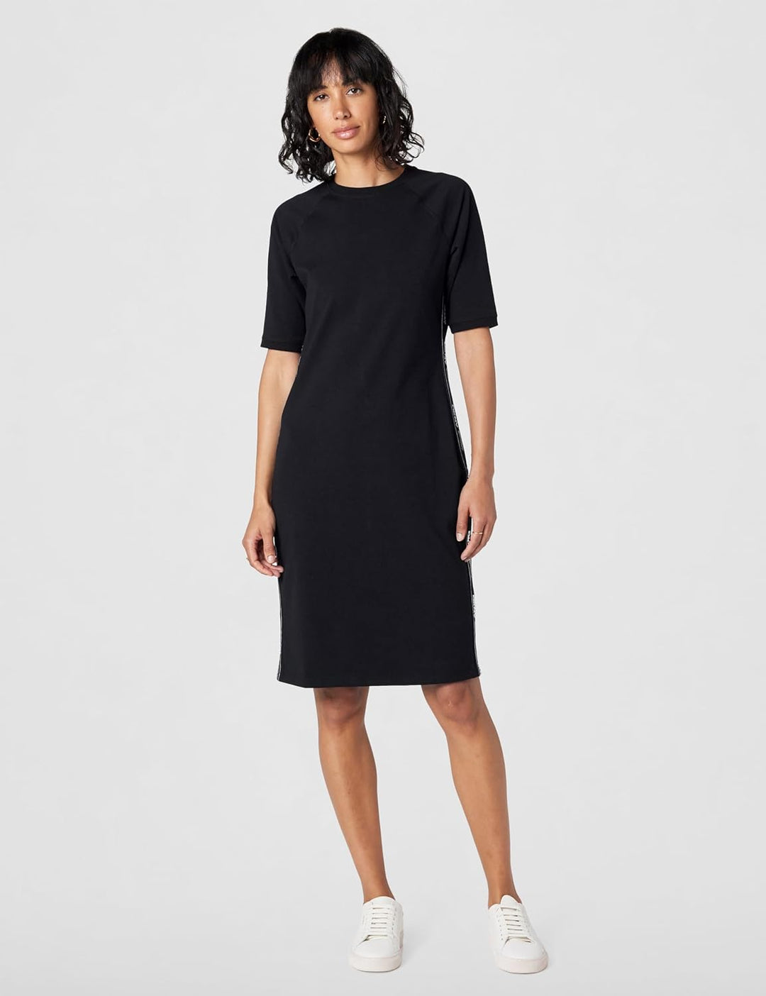DKNY Damen Dropout Logo Sneaker Dress Lssiges Kleid M Schwarz, M Schwarz