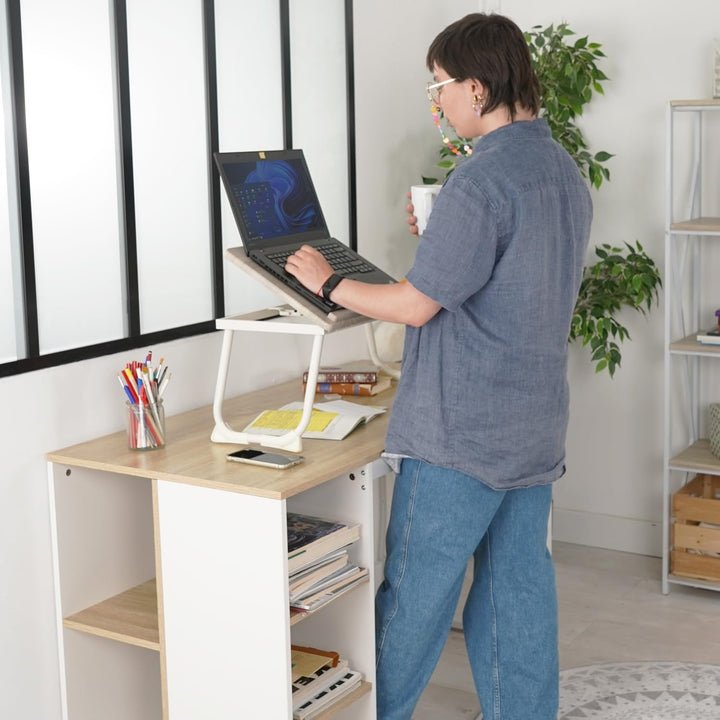 MEUBLE COSY Betttablett Frühstückstablett Laptoptisch Höhenverstellbar mit klappbaren Beinen Betttis