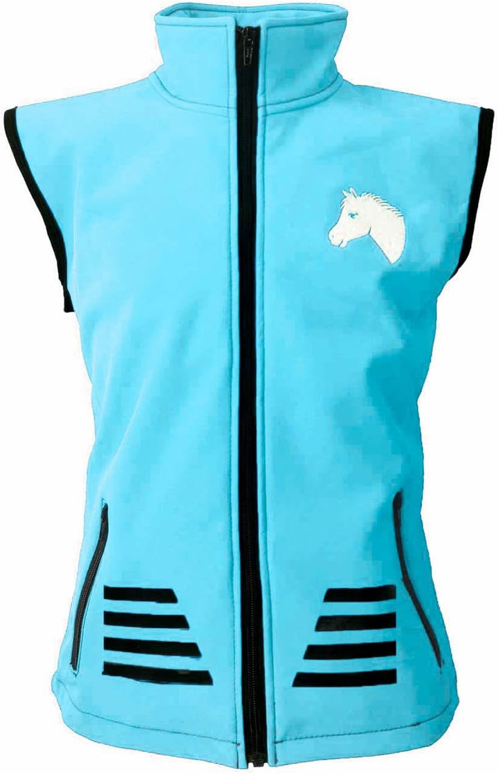 MS-Trachten Kinder Softshell Reitweste Juli Meshfutter tolle Farben 122-128 Sky, 122-128 Sky
