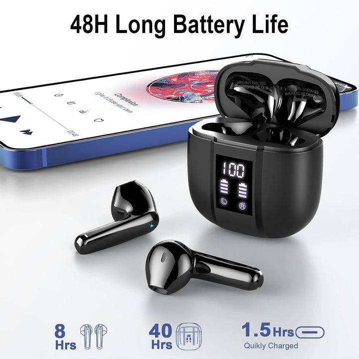 Bluetooth Kopfhörer, 2025 Neu Kopfhörer Kabellos Bluetooth 5.4 In Ear Kopfhörer mit 4 ENC Noise Canc