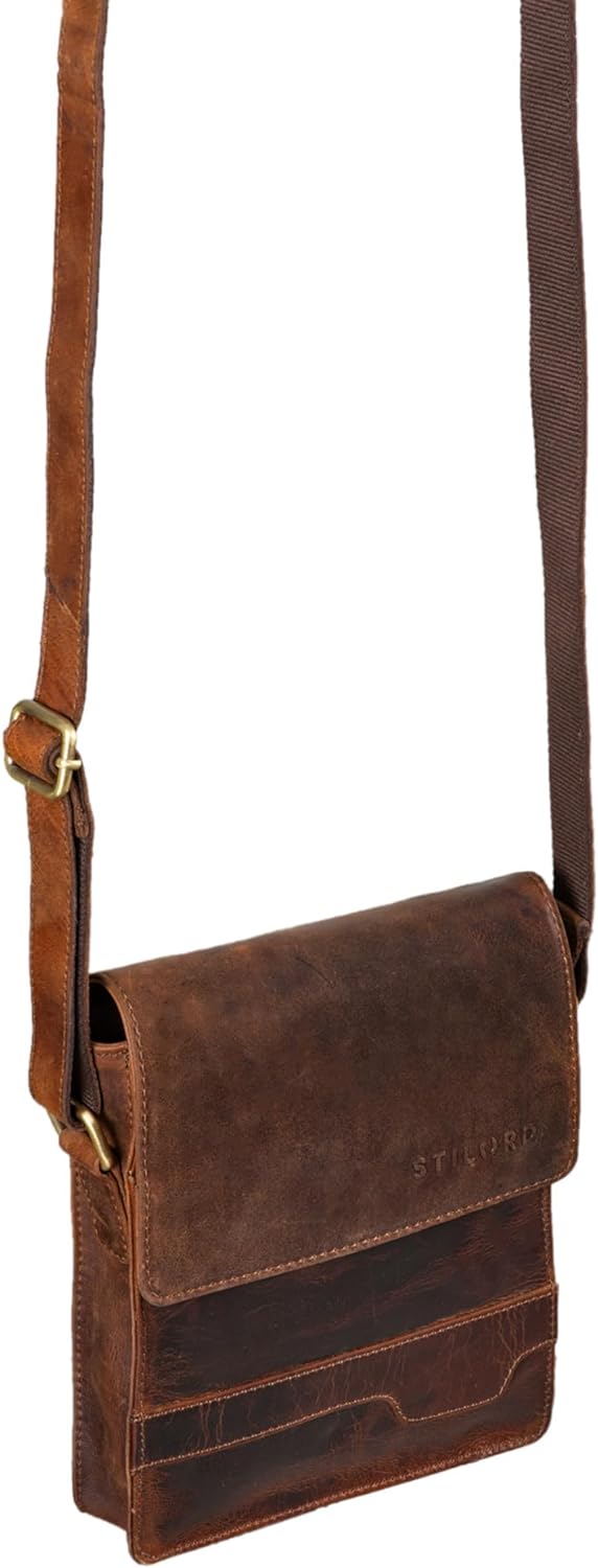 STILORD 'Sven' Herrenhandtasche Leder Umhängetasche klein Schultertasche Männer 8 Zoll Tablet Herren