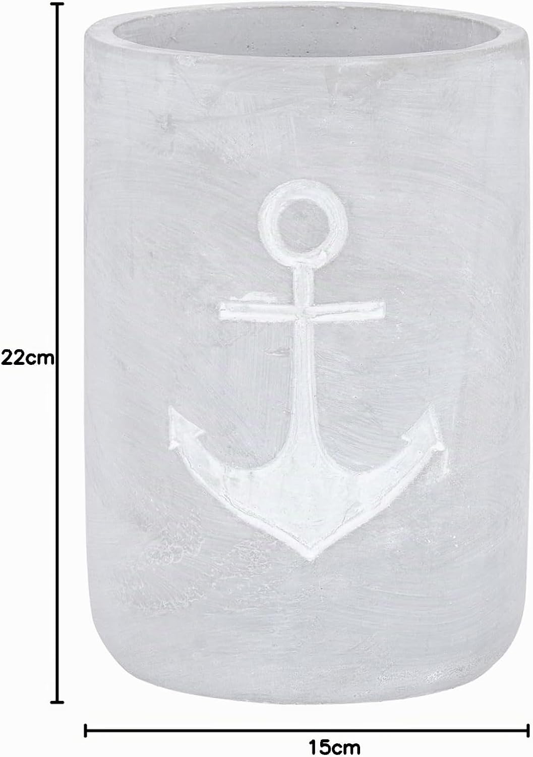 Weinkühler Beton Grau H22cm Flaschenkühler Sektkühler Anker Maritim Tischdeko Tischdeko Variante 1,