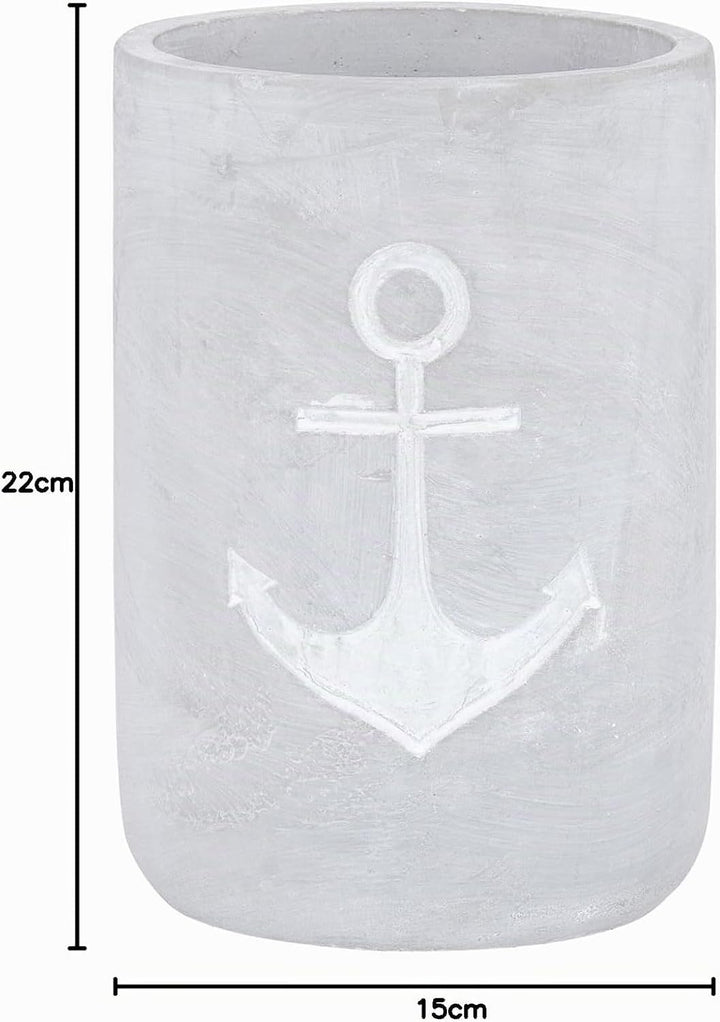Weinkühler Beton Grau H22cm Flaschenkühler Sektkühler Anker Maritim Tischdeko Tischdeko Variante 1,