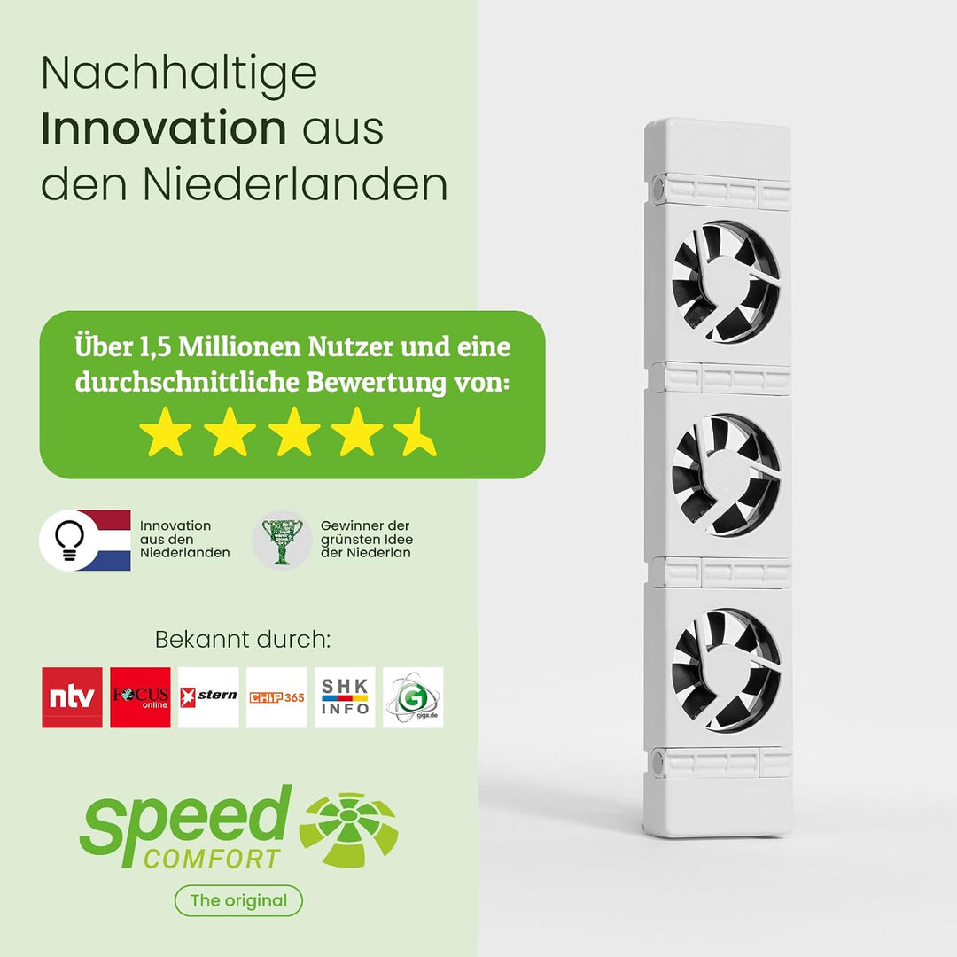SpeedComfort Trio-pack Set 3-Stück: Smartes Heizgebläse für Heizungen - Langlebiger Heizverstärker f